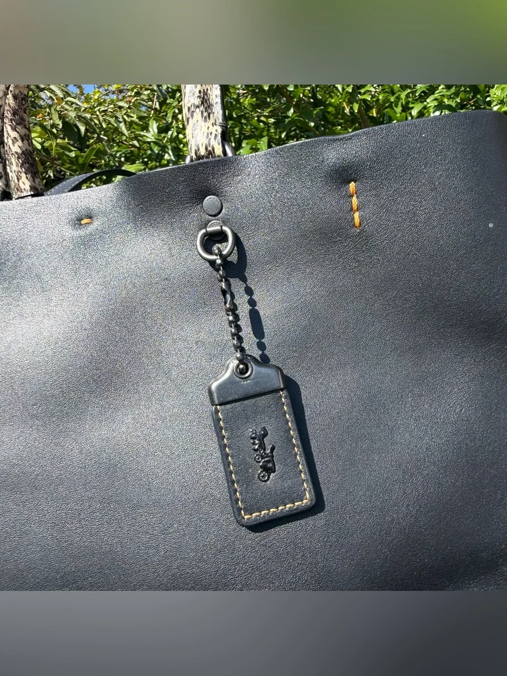Coach Rogue Tote With Snakeskin Coach Link Detail 86919